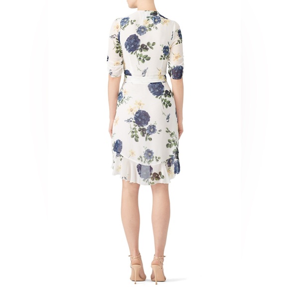 Nicholas Blue Rose Silk Wrap Dress - Picture 5 of 6